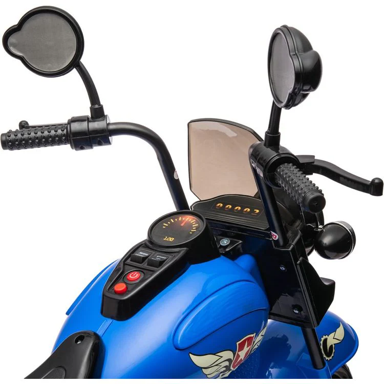 12V Kids Cruiser 1-Seater Motorcycle - Blue - Image 7