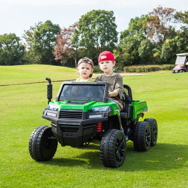 24V 4x4 Freddo Toys Tractor Trailer 2 Seater Ride on - Green - Image 2