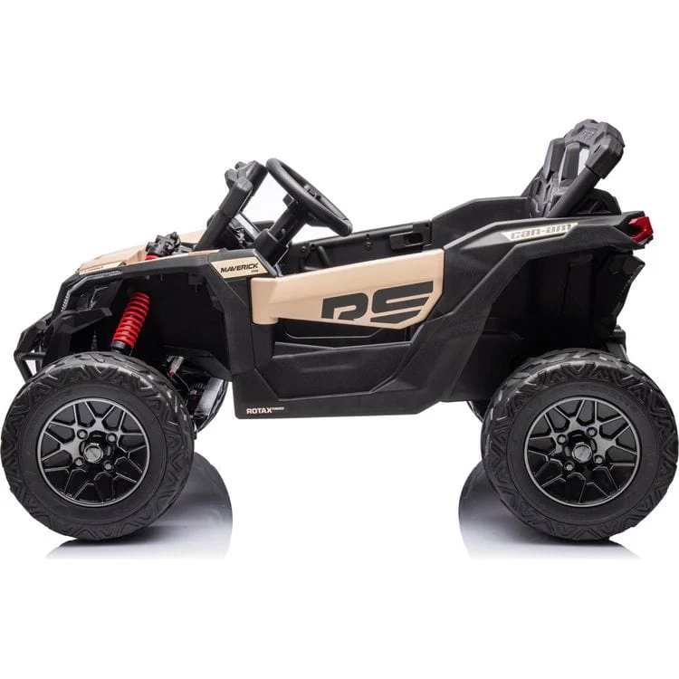 24V Can Am Maverick 1-Seater UTV Ride On - Khaki - Image 3