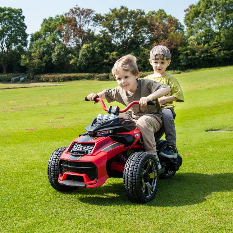 24V Freddo Spider 3-Wheel Motorcycle 2-Seater Ride On - Red - Image 2