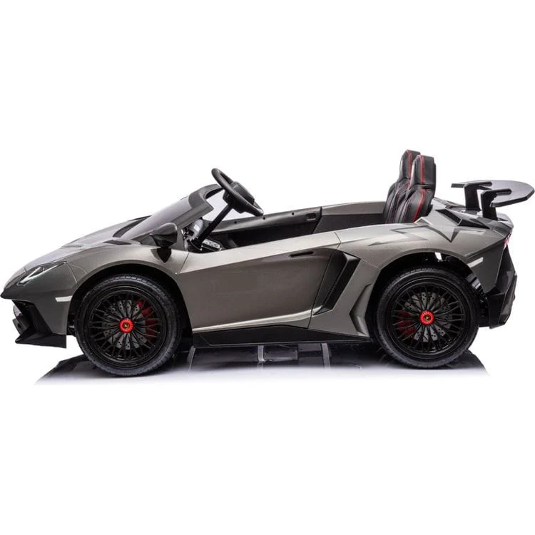 24V Lamborghini Aventador 2 Seater Ride on Car for Kids - Grey - Image 3