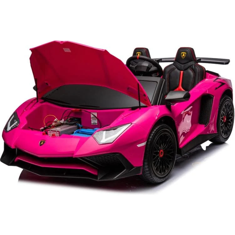 24V Lamborghini Aventador 2 Seater Ride on Car for Kids - Pink - Image 2