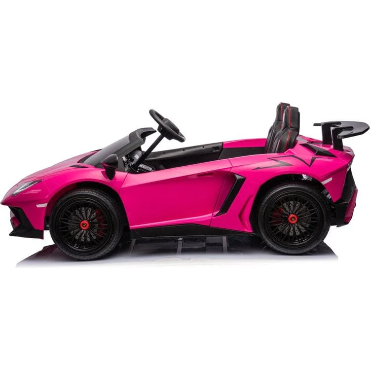 24V Lamborghini Aventador 2 Seater Ride on Car for Kids - Pink - Image 3