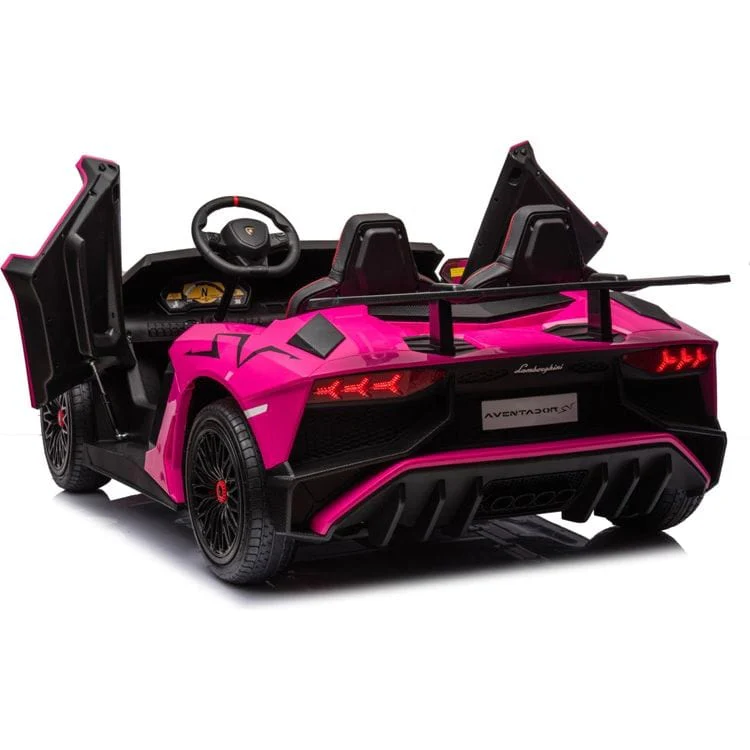 24V Lamborghini Aventador 2 Seater Ride on Car for Kids - Pink - Image 6
