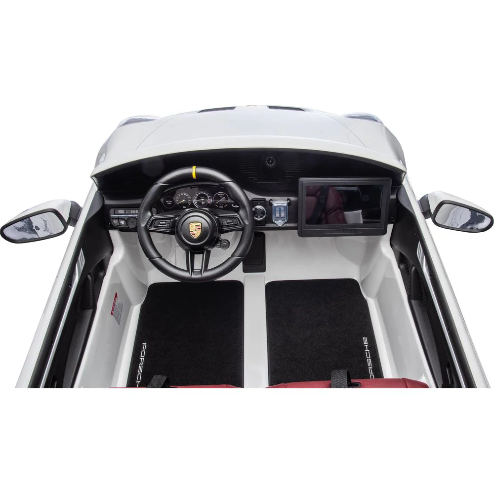 24V Porsche 911 GT3 2-Seater Kids Ride-On Car with Remote Control - White - Image 2