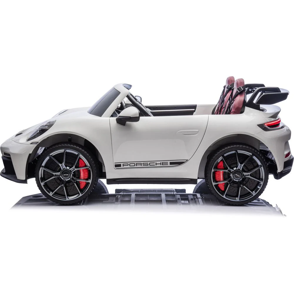 24V Porsche 911 GT3 2-Seater Kids Ride-On Car with Remote Control - White - Image 7
