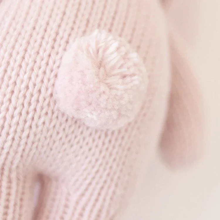 7" Baby Bunny (Lilac) Hand-Knit Doll - Image 3