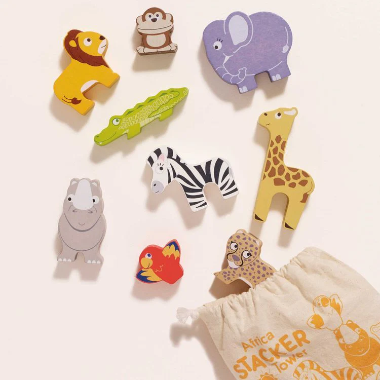 Africa Stacking Animals & Bag - 10 Piece - Image 2