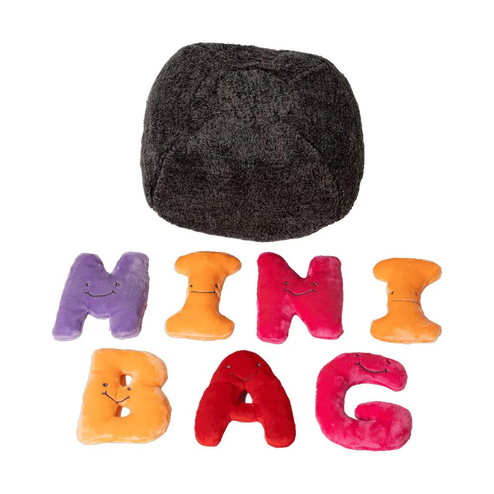 Alphabet Plush Mini Set - Rainbow Letters with Dark Grey Bag - Image 2