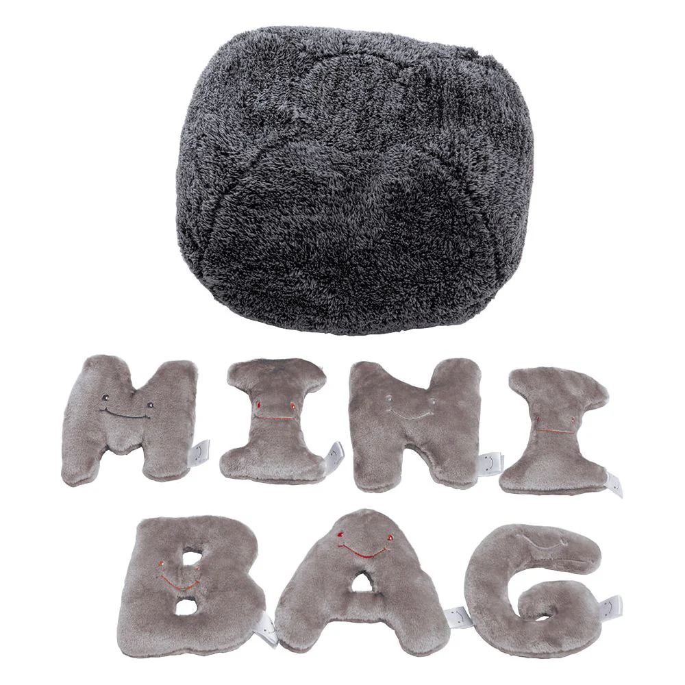 Alphabet Plush Mini Set - Rhino Grey Letters with Dark Grey Bag - Image 2
