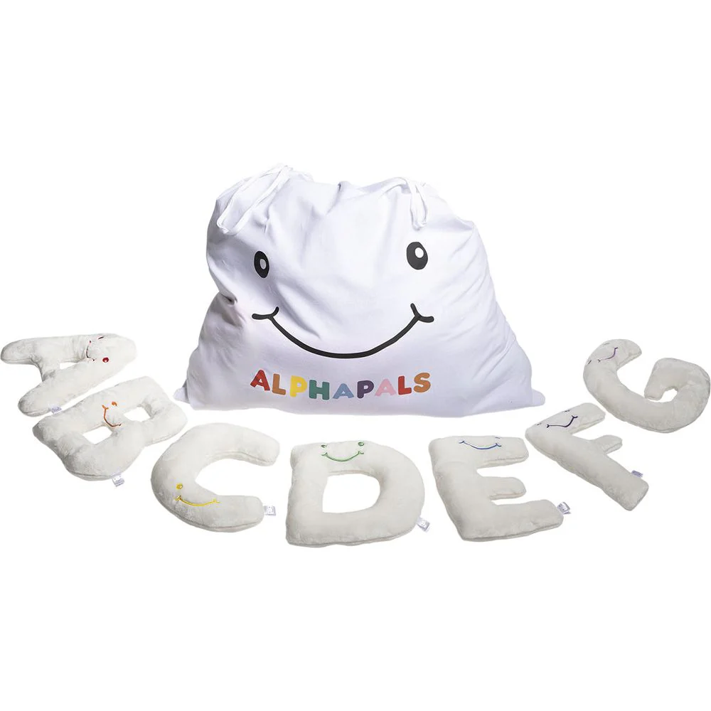 Alphabet Plush Set - Cream Letters with White Drawstring Bag - Image 2