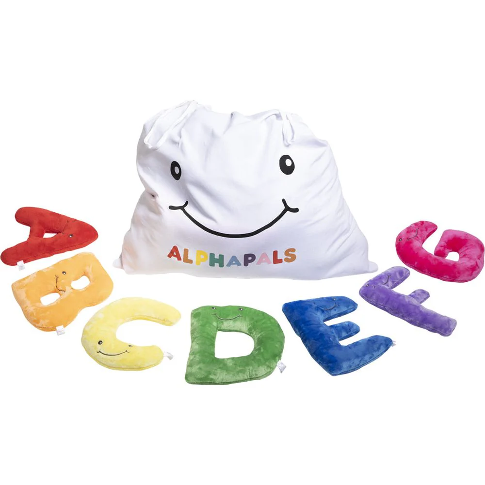 Alphabet Plush Set - Rainbow Letters with White Drawstring Bag - Image 2