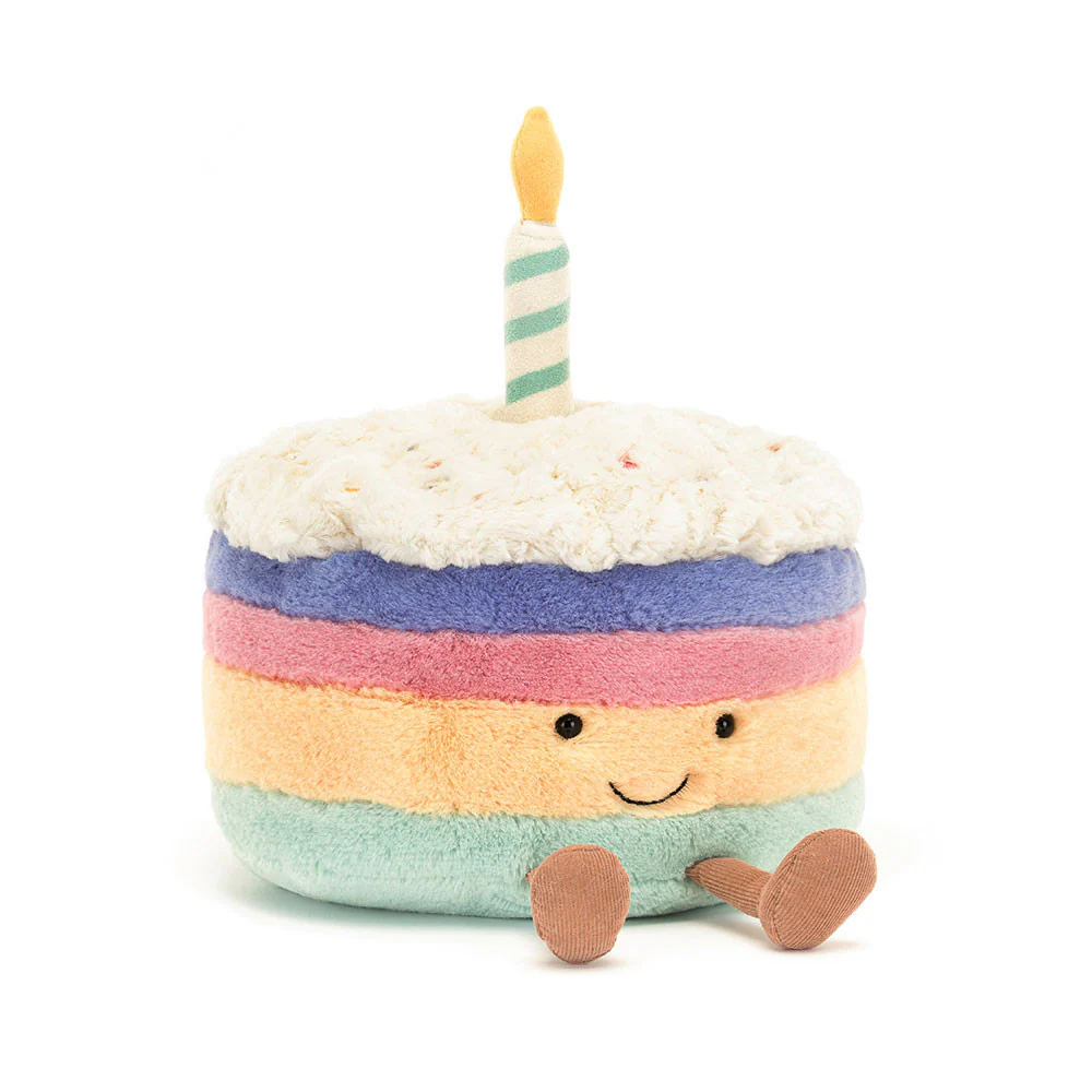 Amuseables Rainbow Birthday Cake Plush