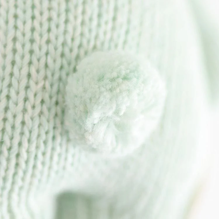 7" Baby Bunny (Mint) Hand-Knit Doll - Image 3