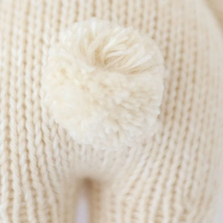 7" Baby Bunny (Oatmeal) Hand-Knit Doll - Image 3