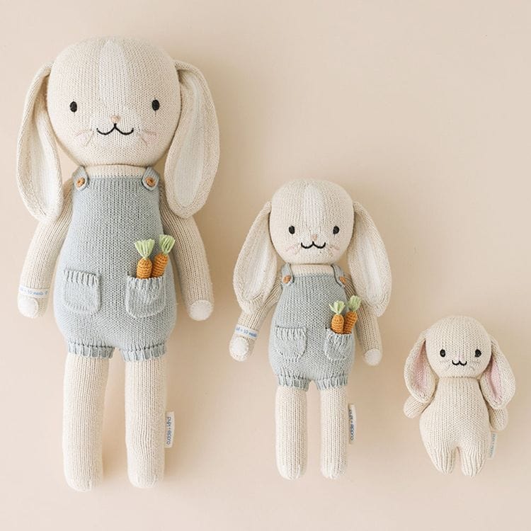 7" Baby Bunny (Oatmeal) Hand-Knit Doll - Image 4