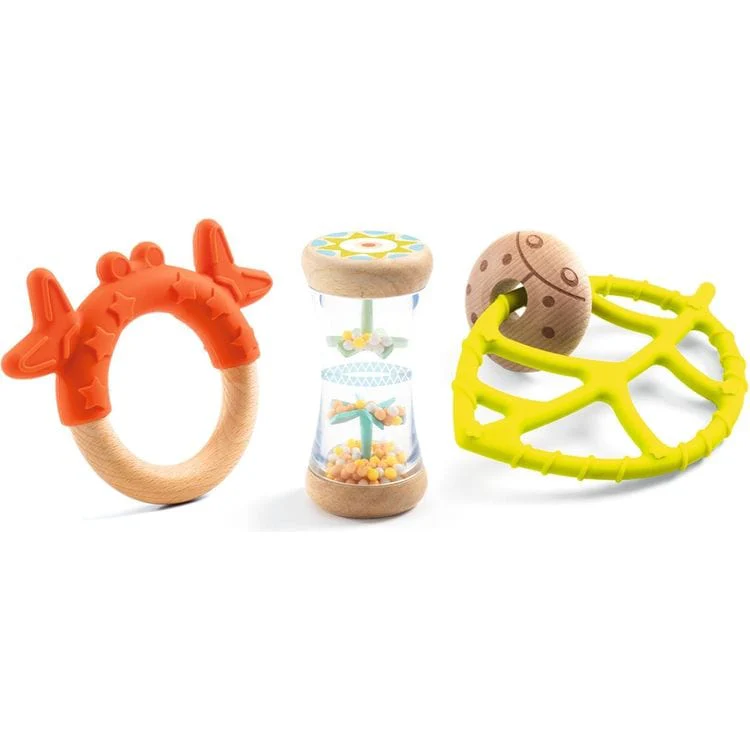 Baby White BabySet - 2 Teethers and Rattle - Image 2