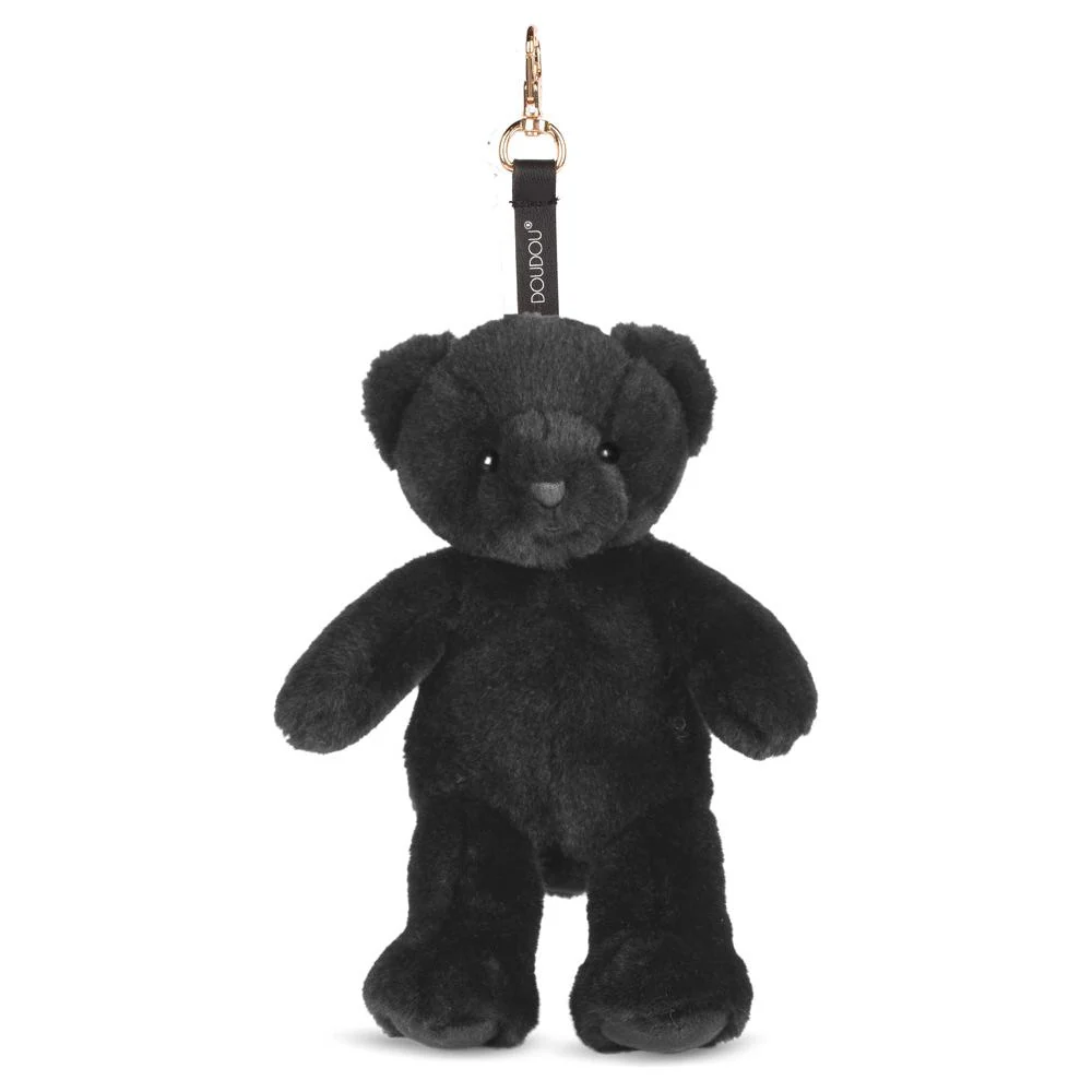 Plush Teddy Bear Bag Charm - Black