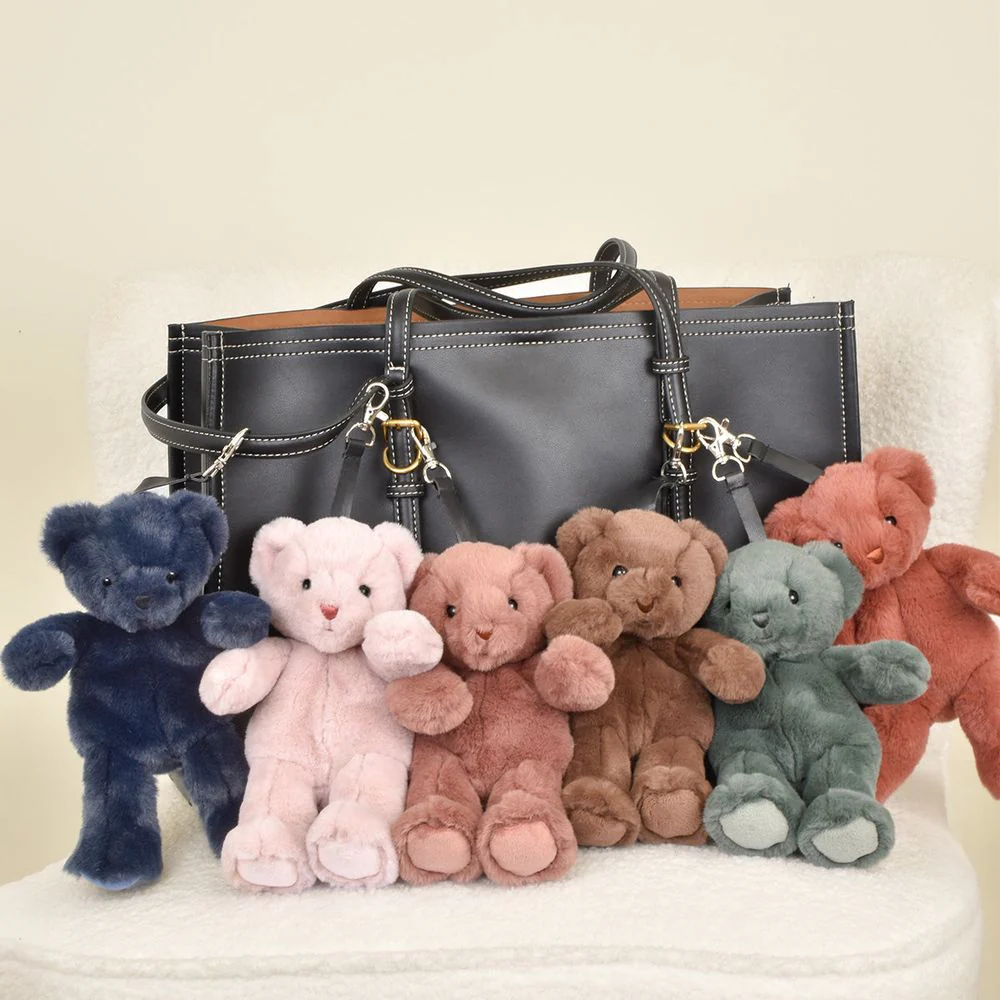 Plush Teddy Bear Bag Charm - Brown - Image 3