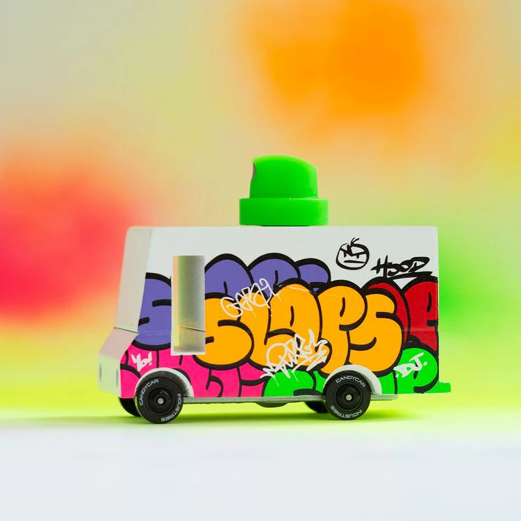 Black Graffiti Van Toy Car - Image 2