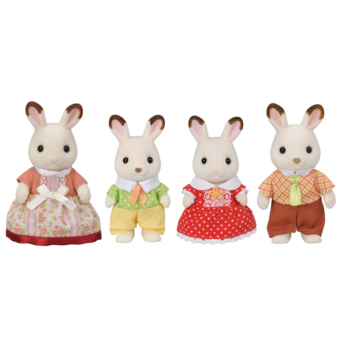 Calico Critters Chocolate Rabbit Family Collectible Doll Figures