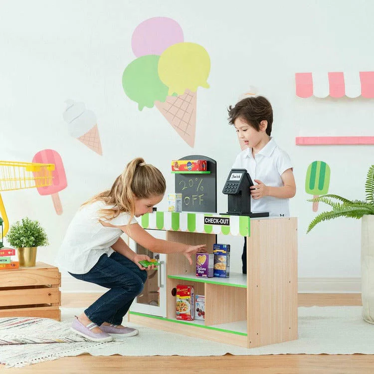 Cashier Austin Play Market Stand - Green / Wood - Image 2