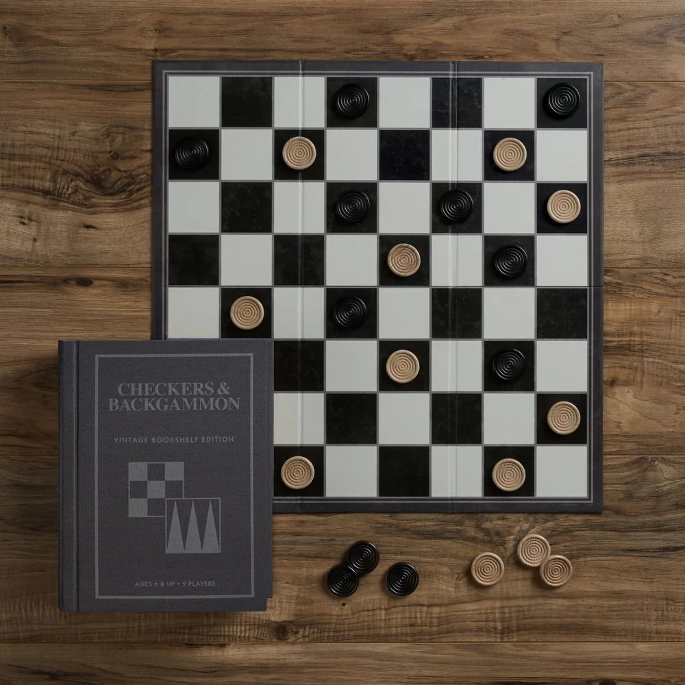 Checkers & Backgammon Vintage Bookshelf Edition - Image 2