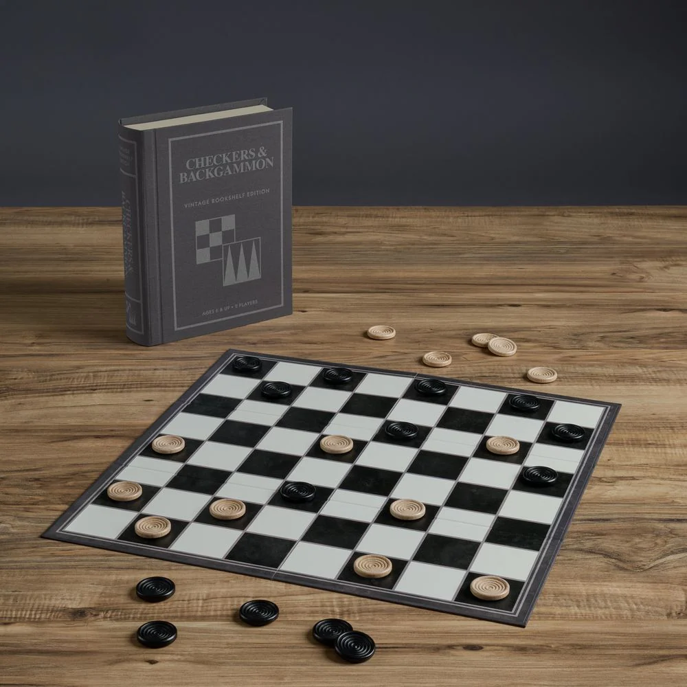 Checkers & Backgammon Vintage Bookshelf Edition - Image 3