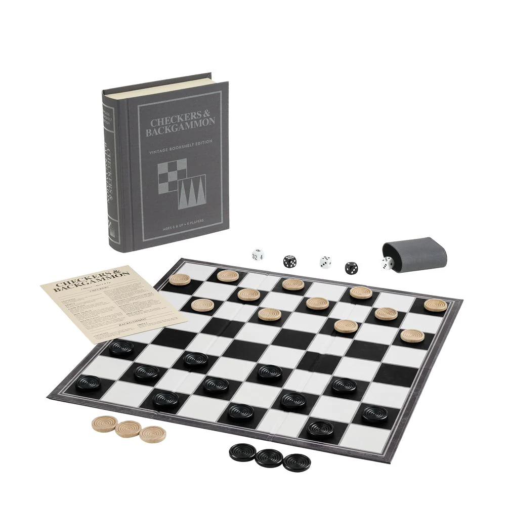 Checkers & Backgammon Vintage Bookshelf Edition - Image 4