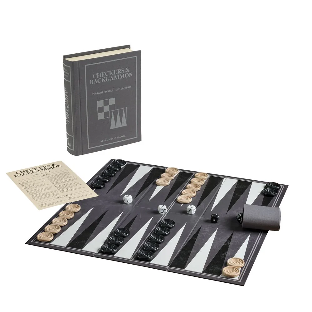 Checkers & Backgammon Vintage Bookshelf Edition - Image 5