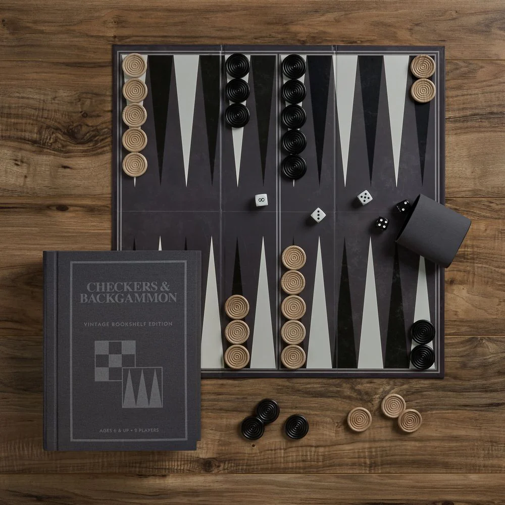 Checkers & Backgammon Vintage Bookshelf Edition - Image 6