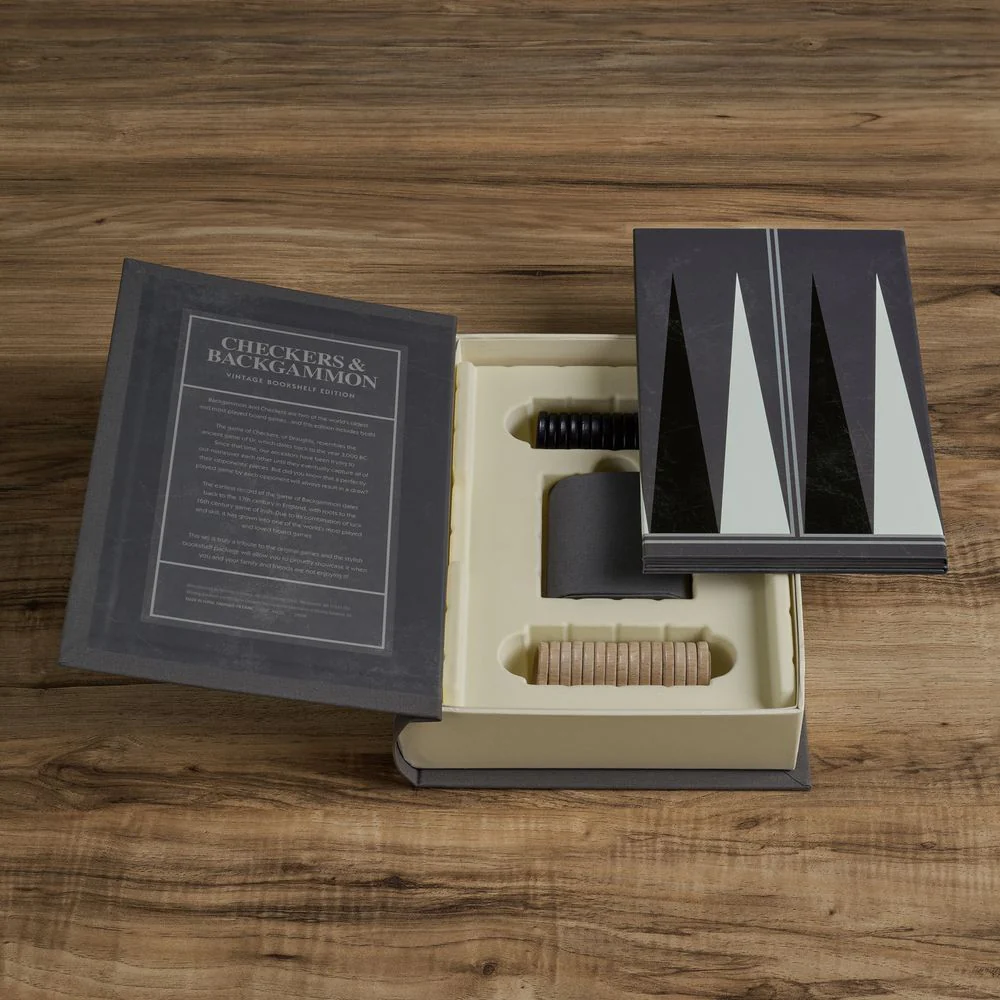 Checkers & Backgammon Vintage Bookshelf Edition - Image 7