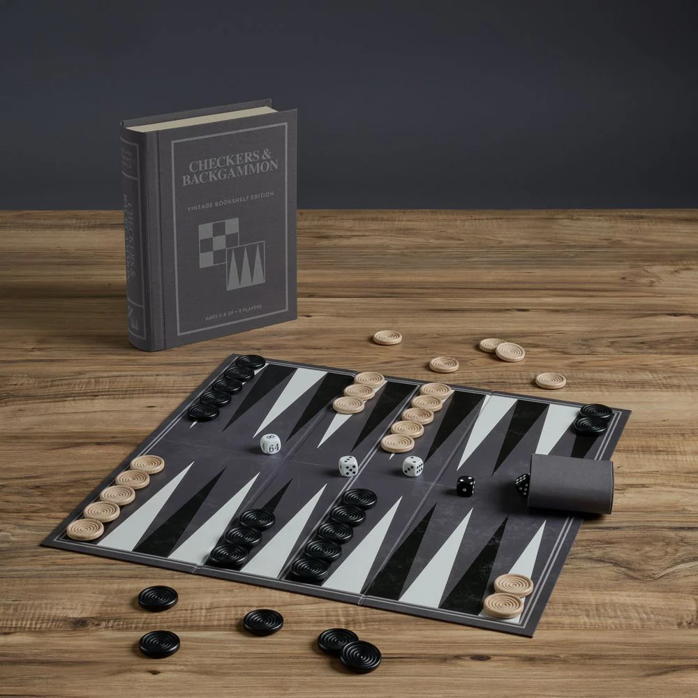 Checkers & Backgammon Vintage Bookshelf Edition - Image 8