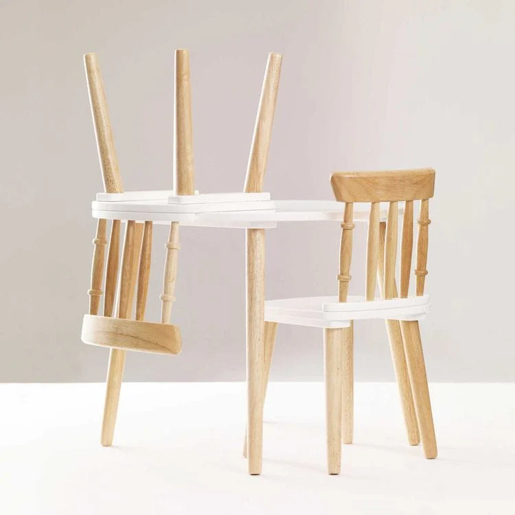 Children's Wooden Table and Chairs - Image 4