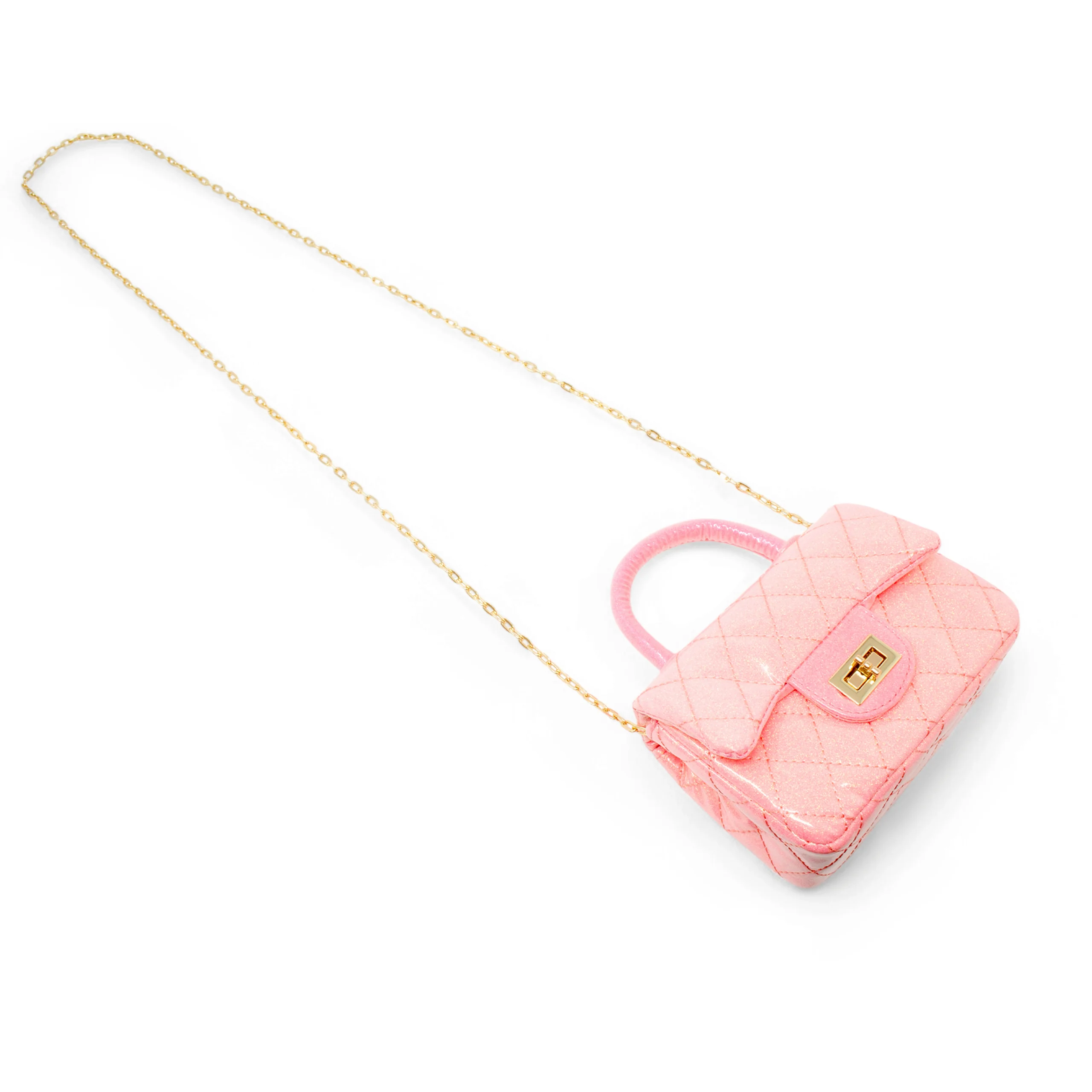 Classic Sparkle Top Handle Handbag - Bubblegum Pink - Image 5