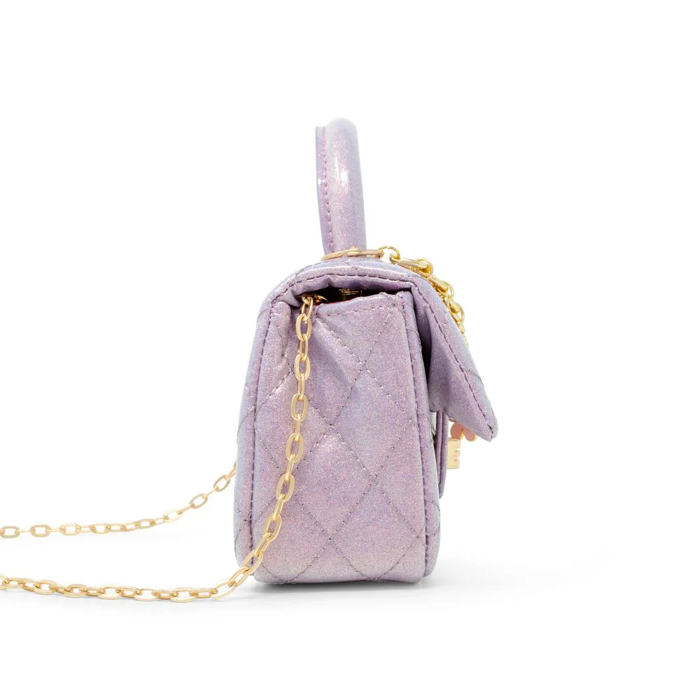 Classic Sparkle Top Handle Handbag - Purple - Image 4