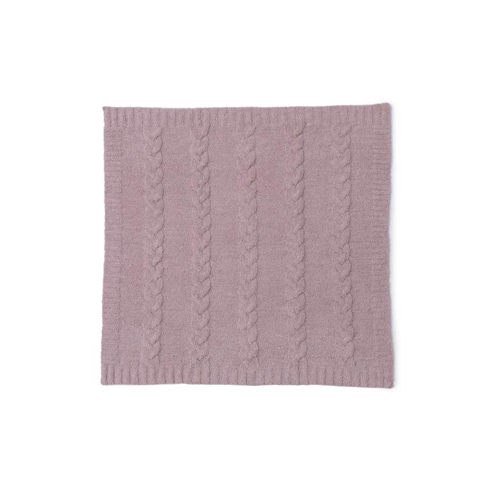 CozyChic Braided Cable Receiving Blanket - Heathered Rose-Dusty Mauve