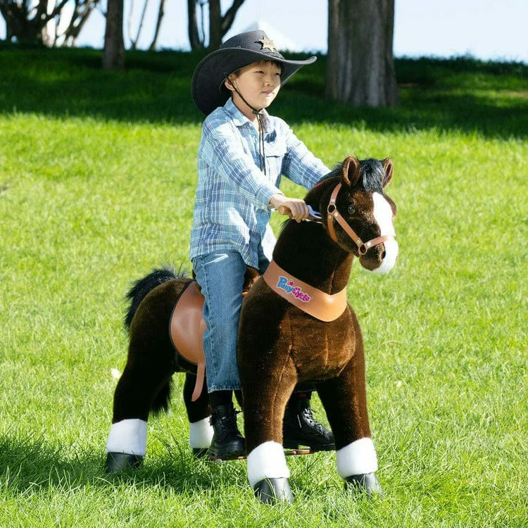 Chocolate Brown Ride-On Horse - 7+ Years - Image 2