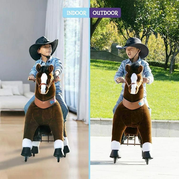 Chocolate Brown Ride-On Horse - 7+ Years - Image 3