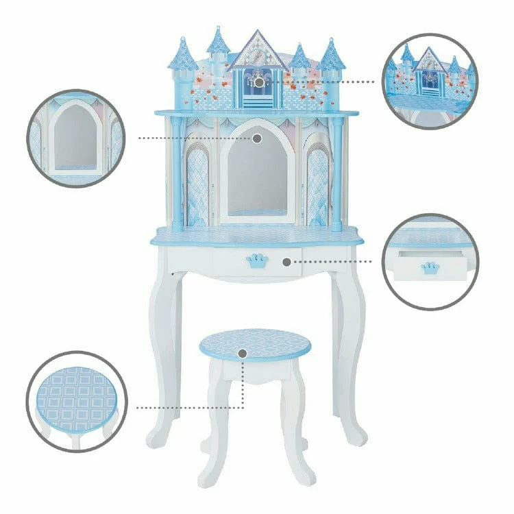 Dreamland Castle Play Vanity Set - White/Ice Blue - Image 3