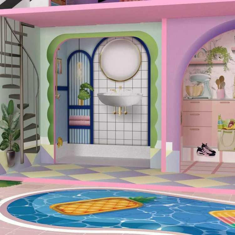 Kids Dreamland Sunset 3-Level Dollhouse Set for 12" Dolls - Image 12