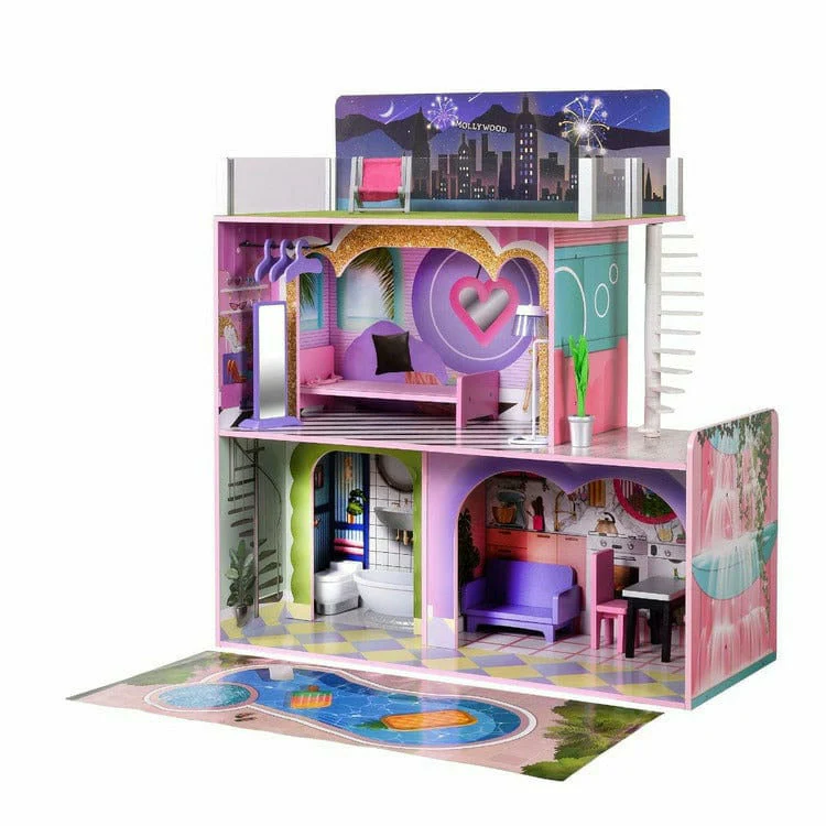 Kids Dreamland Sunset 3-Level Dollhouse Set for 12" Dolls - Image 16