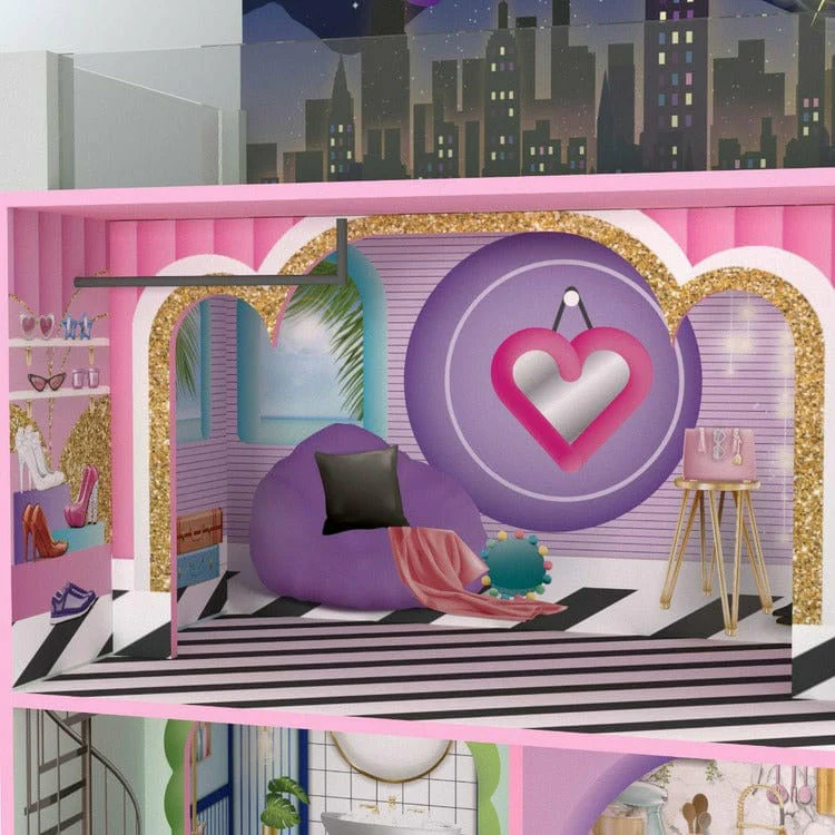 Kids Dreamland Sunset 3-Level Dollhouse Set for 12" Dolls - Image 3