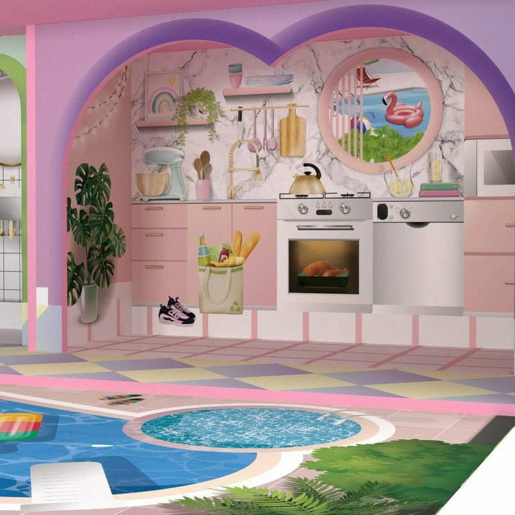 Kids Dreamland Sunset 3-Level Dollhouse Set for 12" Dolls - Image 4