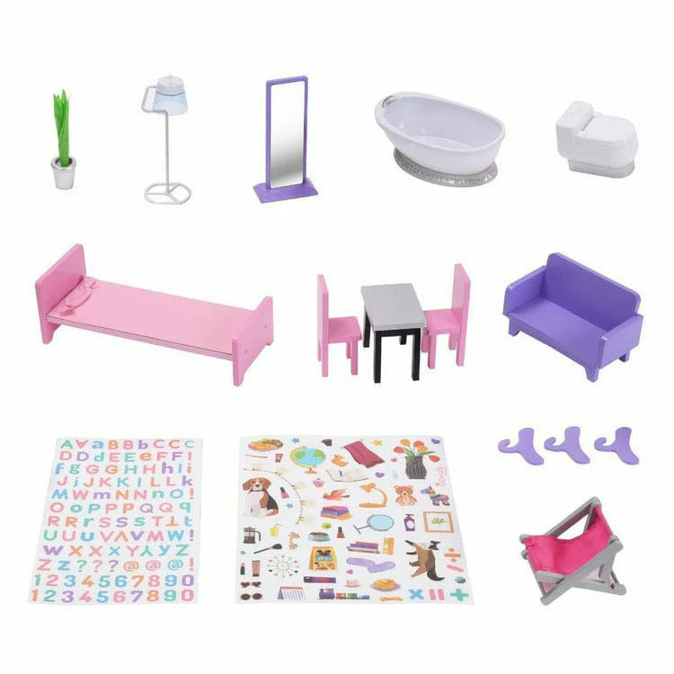 Kids Dreamland Sunset 3-Level Dollhouse Set for 12" Dolls - Image 8