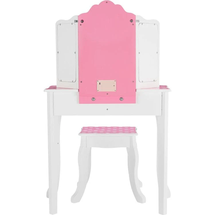 Fantasy Fields Gisele Polka Dot Kids Vanity Table & Stool with LED - Image 5