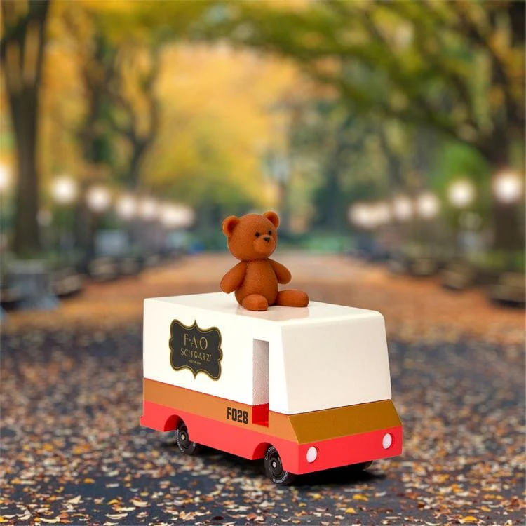 FAO Schwarz Wooden Van with Teddy Bear Topper - Image 3