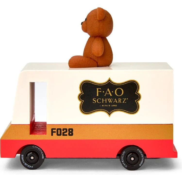 FAO Schwarz Wooden Van with Teddy Bear Topper - Image 4