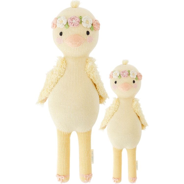 Little 13" Flora the Duckling (With Flower Crown) Hand-Knit Doll