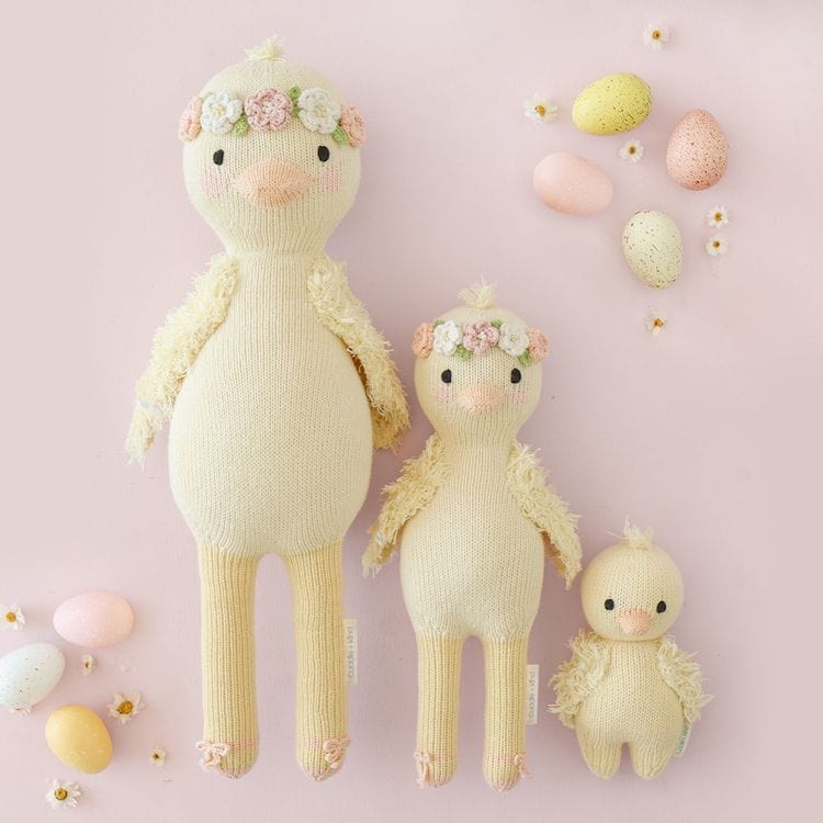Regular 20" Flora the Duckling (With Flower Crown) Hand-Knit Doll - Image 5